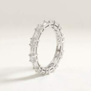 TFD-ALL-0004-1 Alliance Alternée Diamants Baguette et Ronds