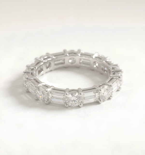 TFD-ALL-0004-2 Alliance Alternée Diamants Baguette et Ronds