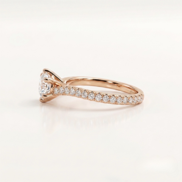 TFD-ENG-0017-2 Bague de Mariage Solitaire Rose