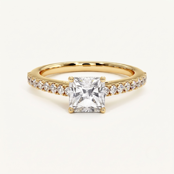 TFD-ENG-0018-2 Bague de Mariage Solitaire Princesse
