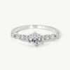 TFD-ENG-0019-1 Bague de Mariage Solitaire Accompagné