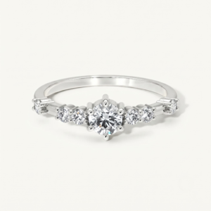 Bague de Mariage Solitaire Accompagné