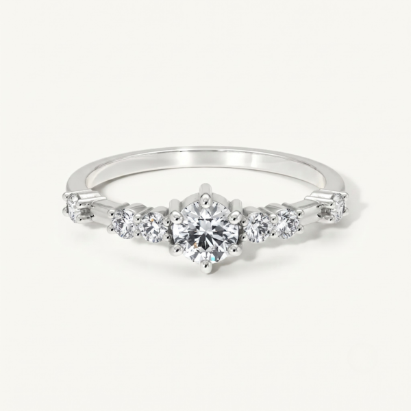 TFD-ENG-0019-1 Bague de Mariage Solitaire Accompagné
